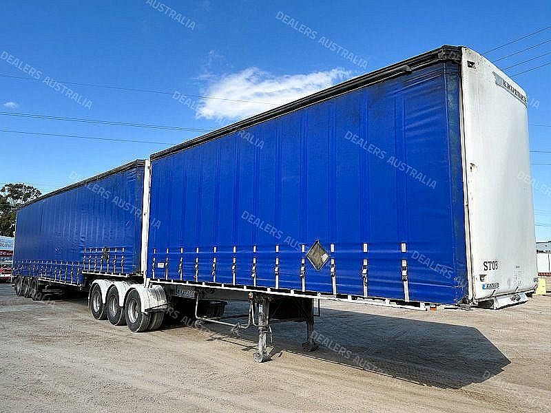 2008 Krueger 34 Pallet B-Double Curtainsider Trailer Combination