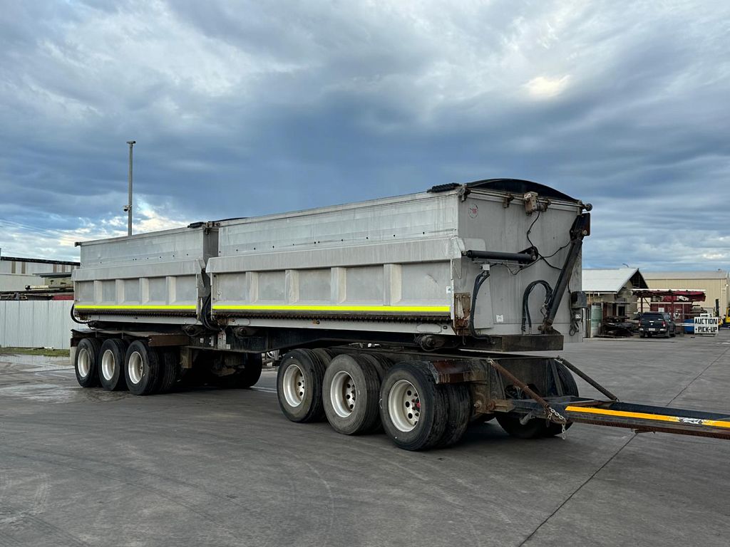 2015 Muscat 6 Axle Dog Double Side Tipping Alloy Bins Trailer